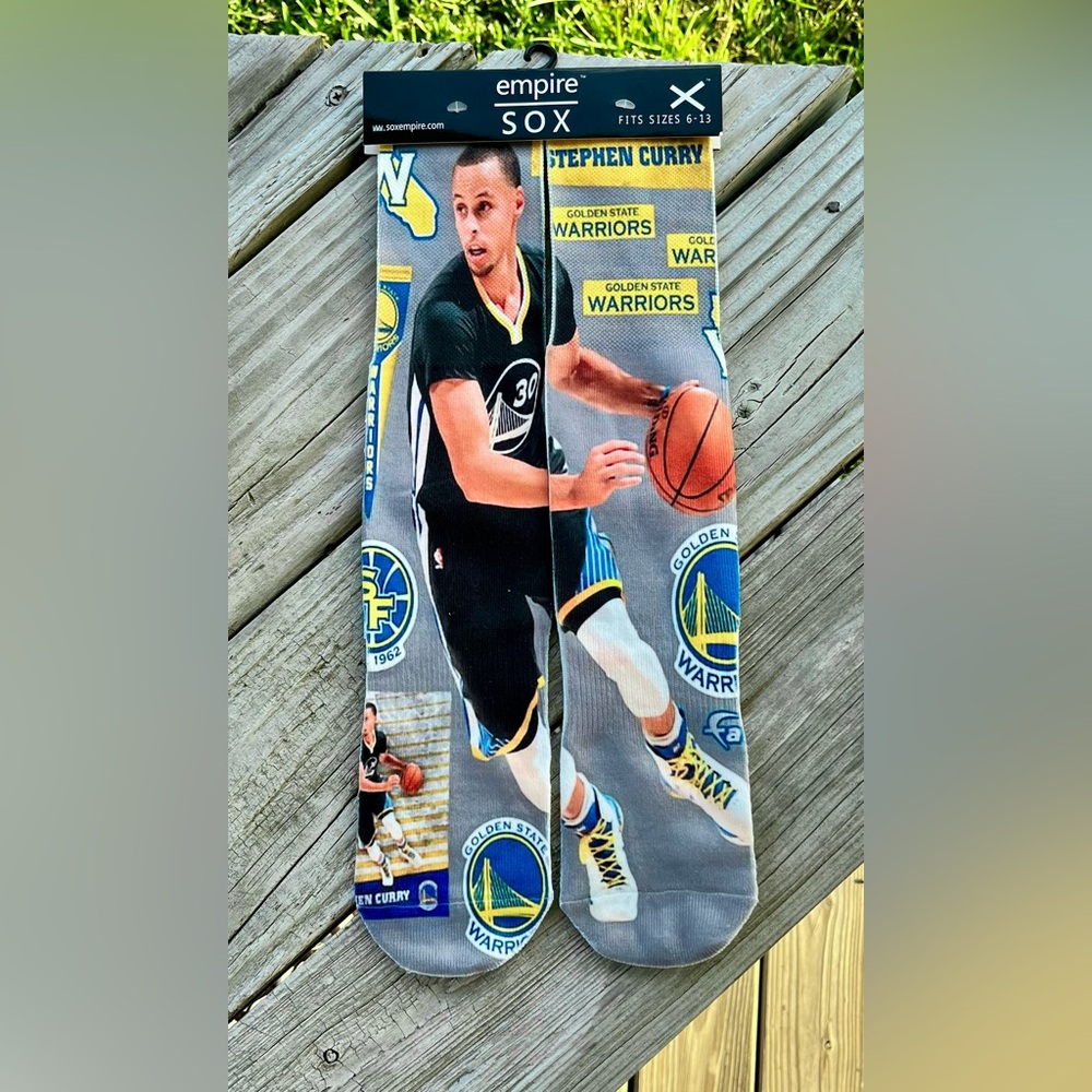 Empire Sox NBA Golden‎ State Warriors Stephen Curry Themed Socks Size 6-13